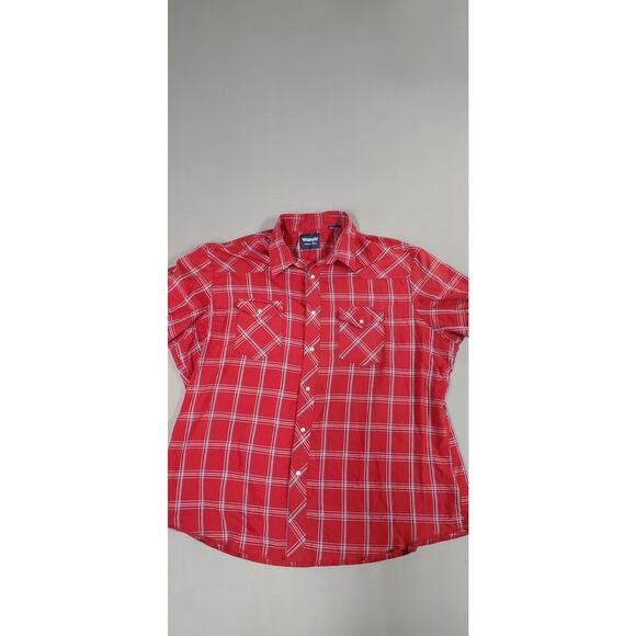 Wrangler pearl snap red button down shirt size XXL - Picture 1 of 5